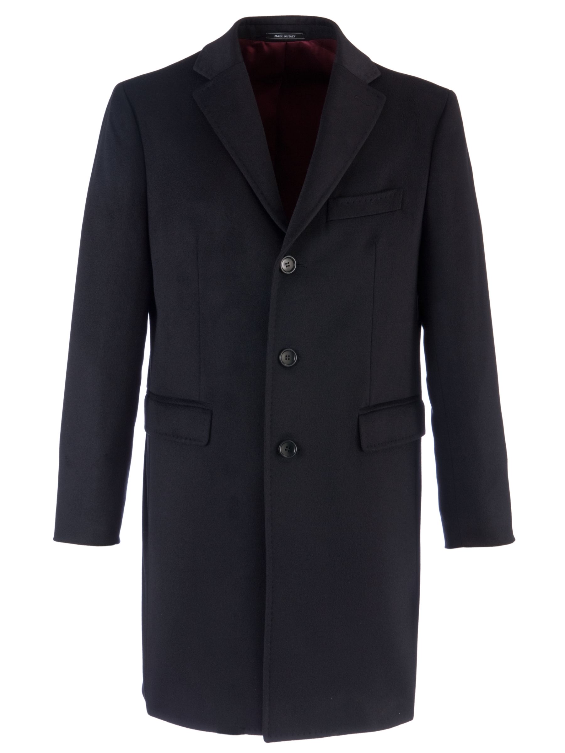 John Lewis Men Italian Cashmere Coat, Navy at John Lewis