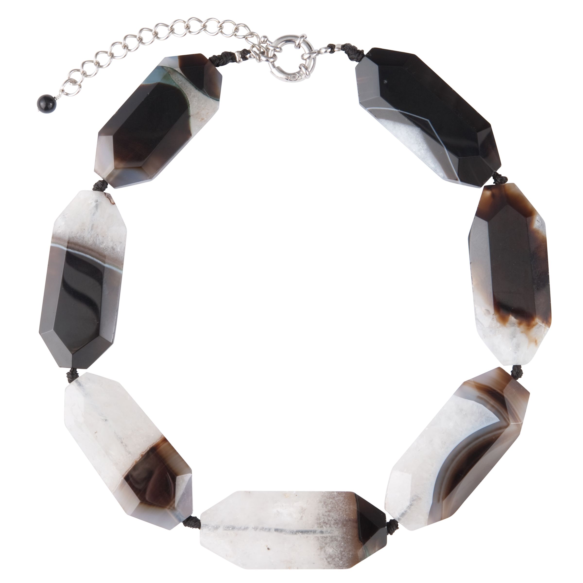 Gemstones, John Lewis Women Hexagon Faceted Black Clear Necklace