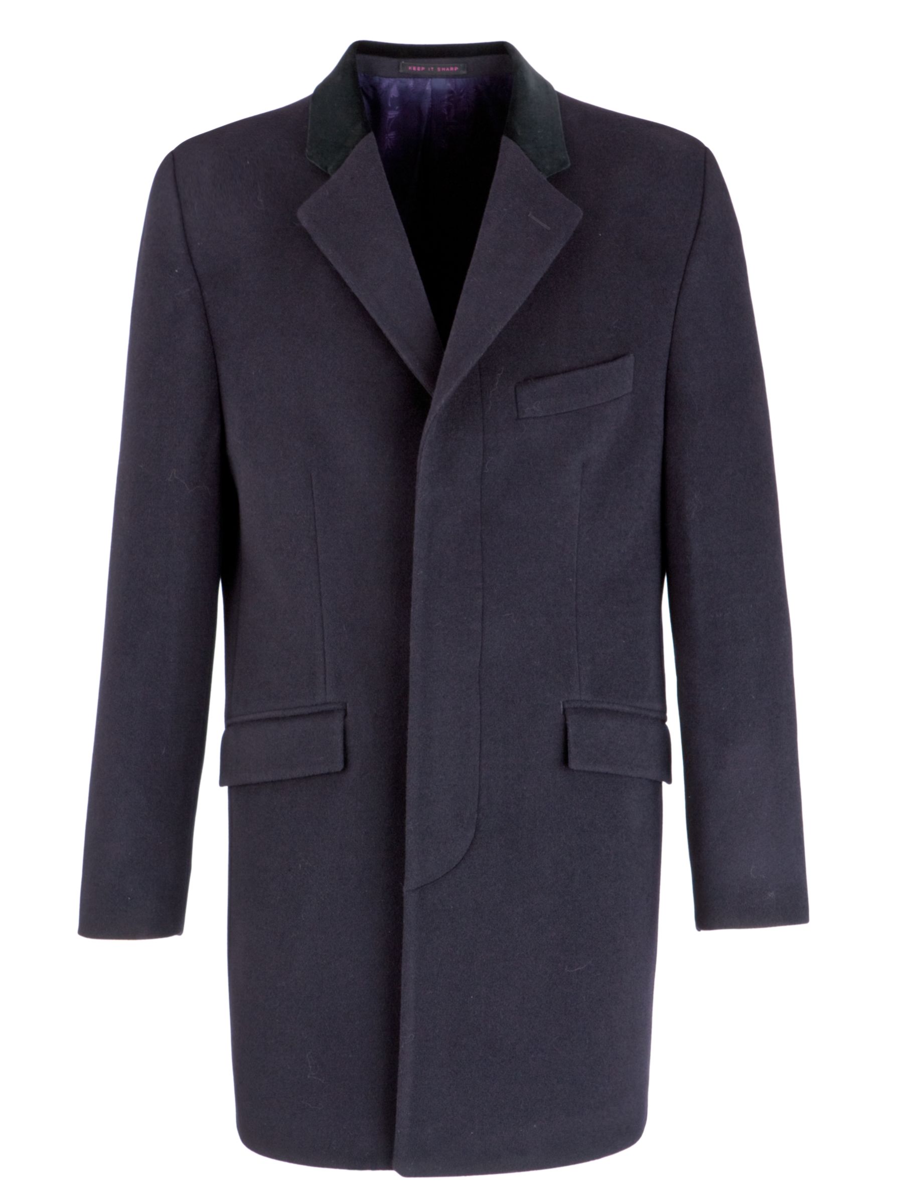 Duchamp Wool Full Length Coat, Navy at JohnLewis