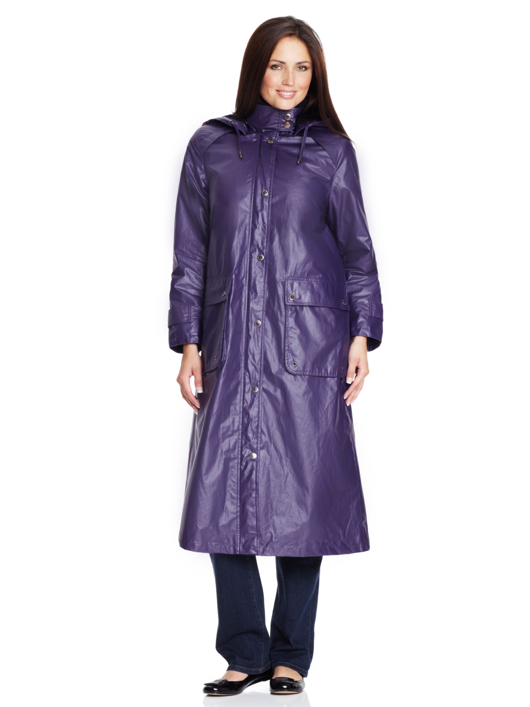 Four Seasons Petite Wax Coat, Purple at John Lewis