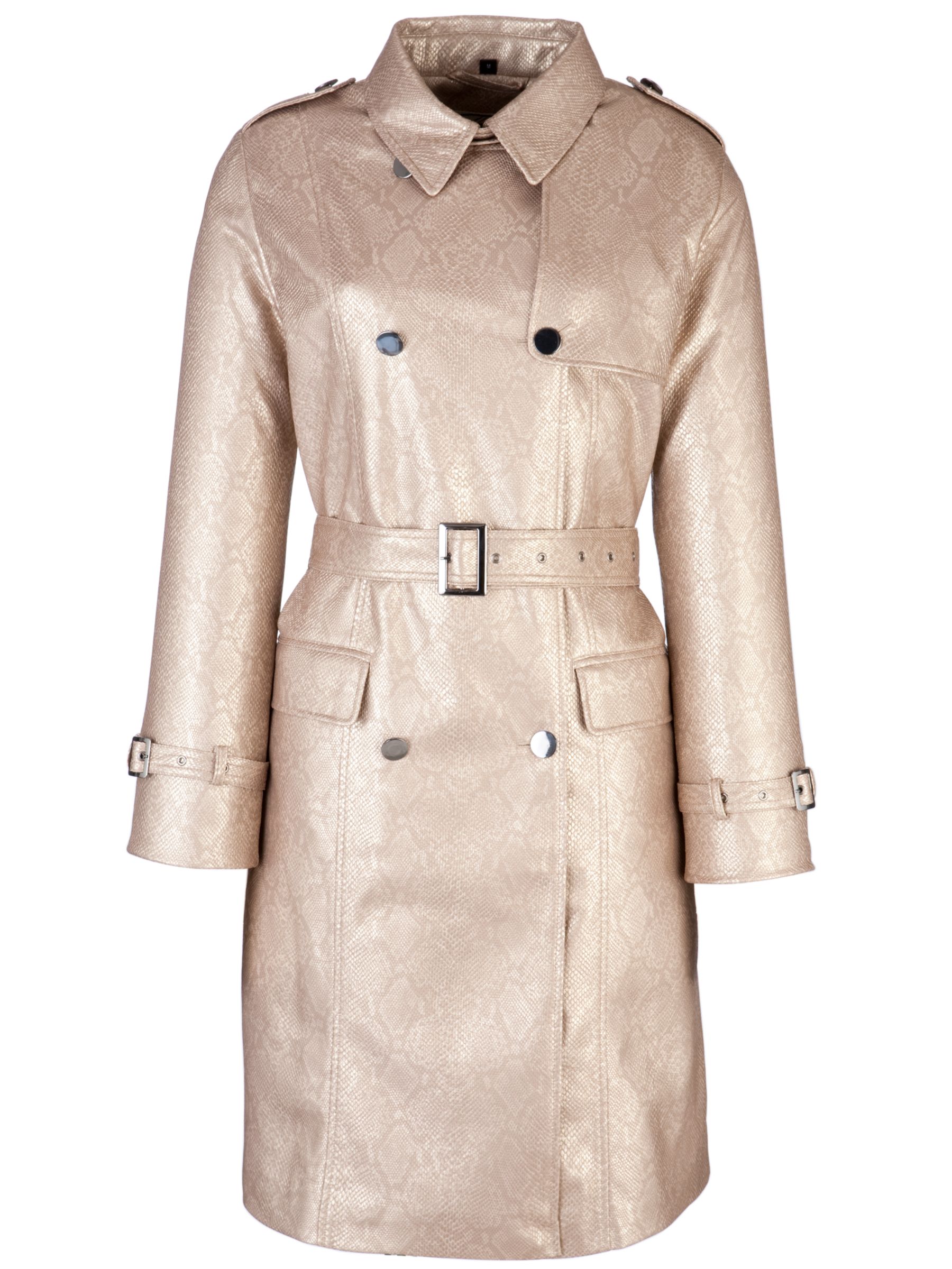 Four Seasons Gold Snake Trench Coat, Gold, S at JohnLewis
