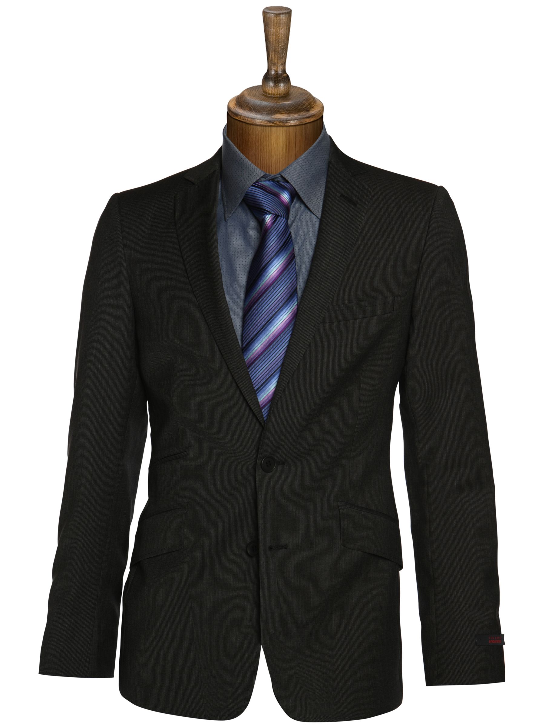 Ted Baker Cusco Self Stripe Suit Jacket, Grey at JohnLewis