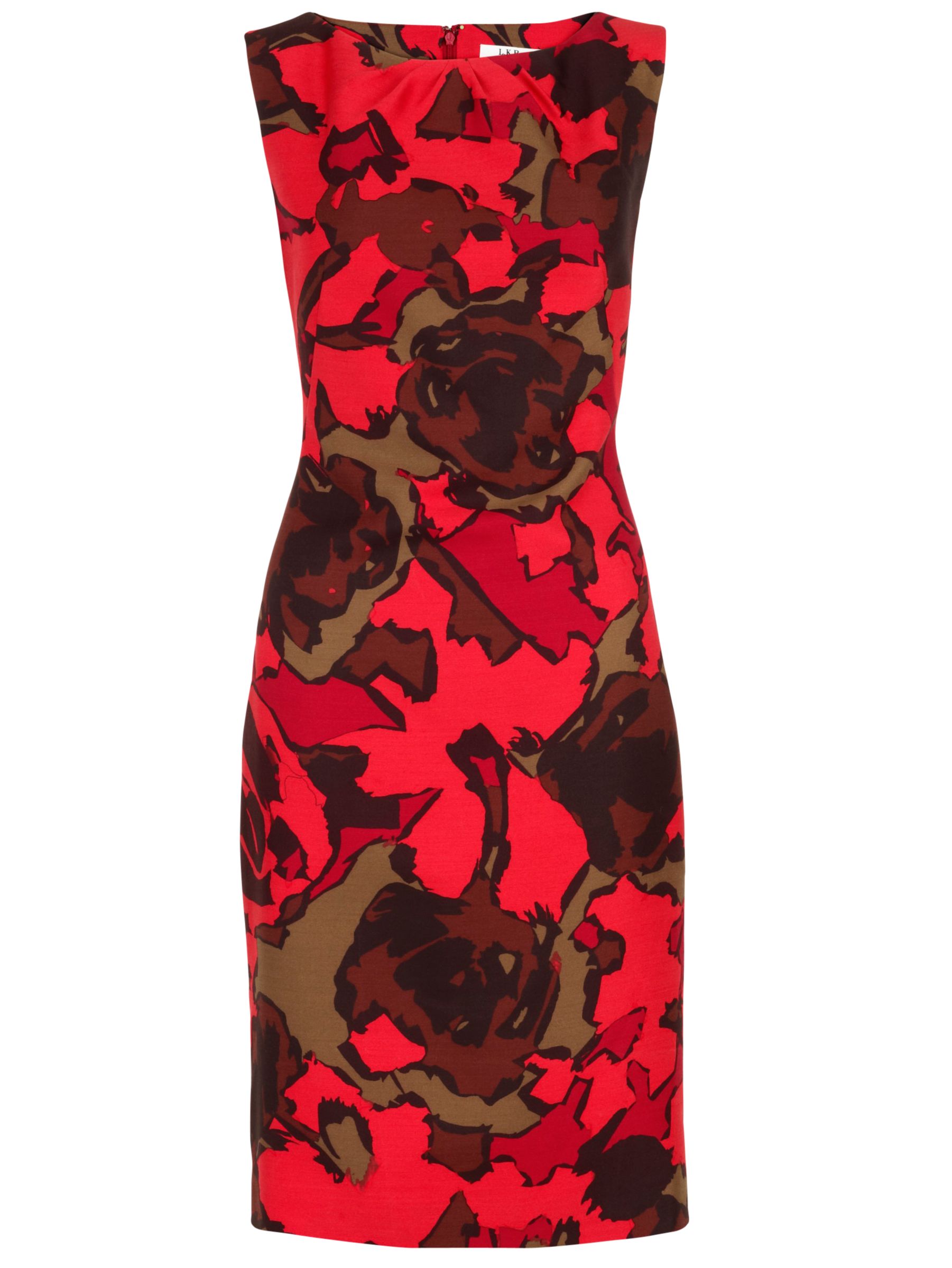 L.K. Bennett United Park Floral Shift Dress, Crimson, 12 at JohnLewis