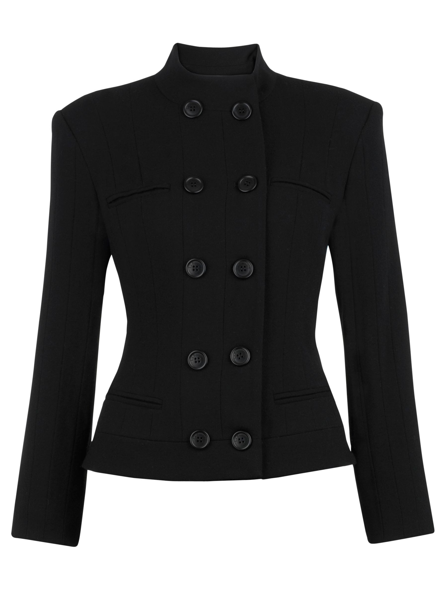 L.K. Bennett Parsons Wool Crepe Jacket, Black at John Lewis