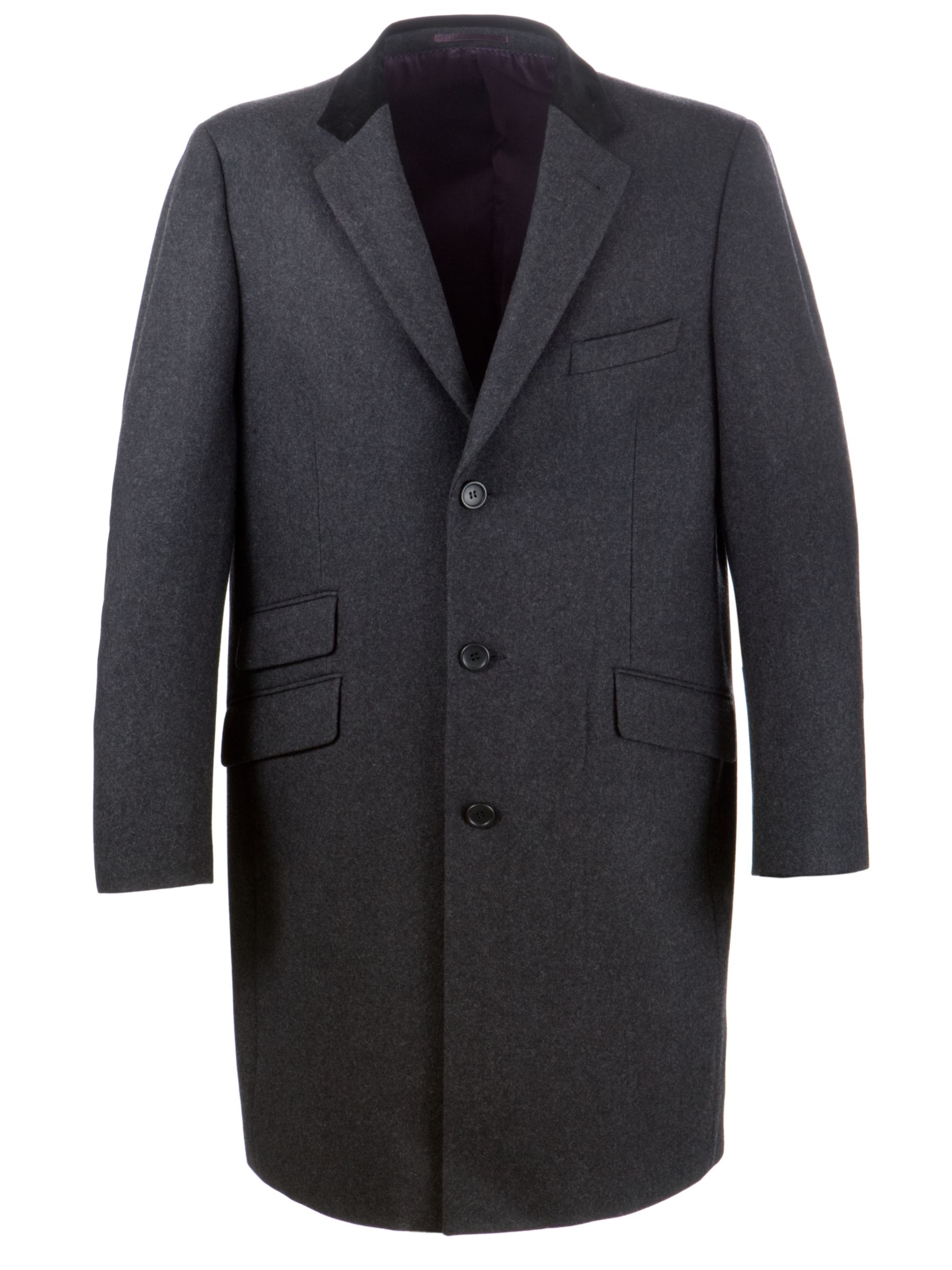 COLLECTION, John Lewis Men Italian Wool Coat, Charcoal at John Lewis