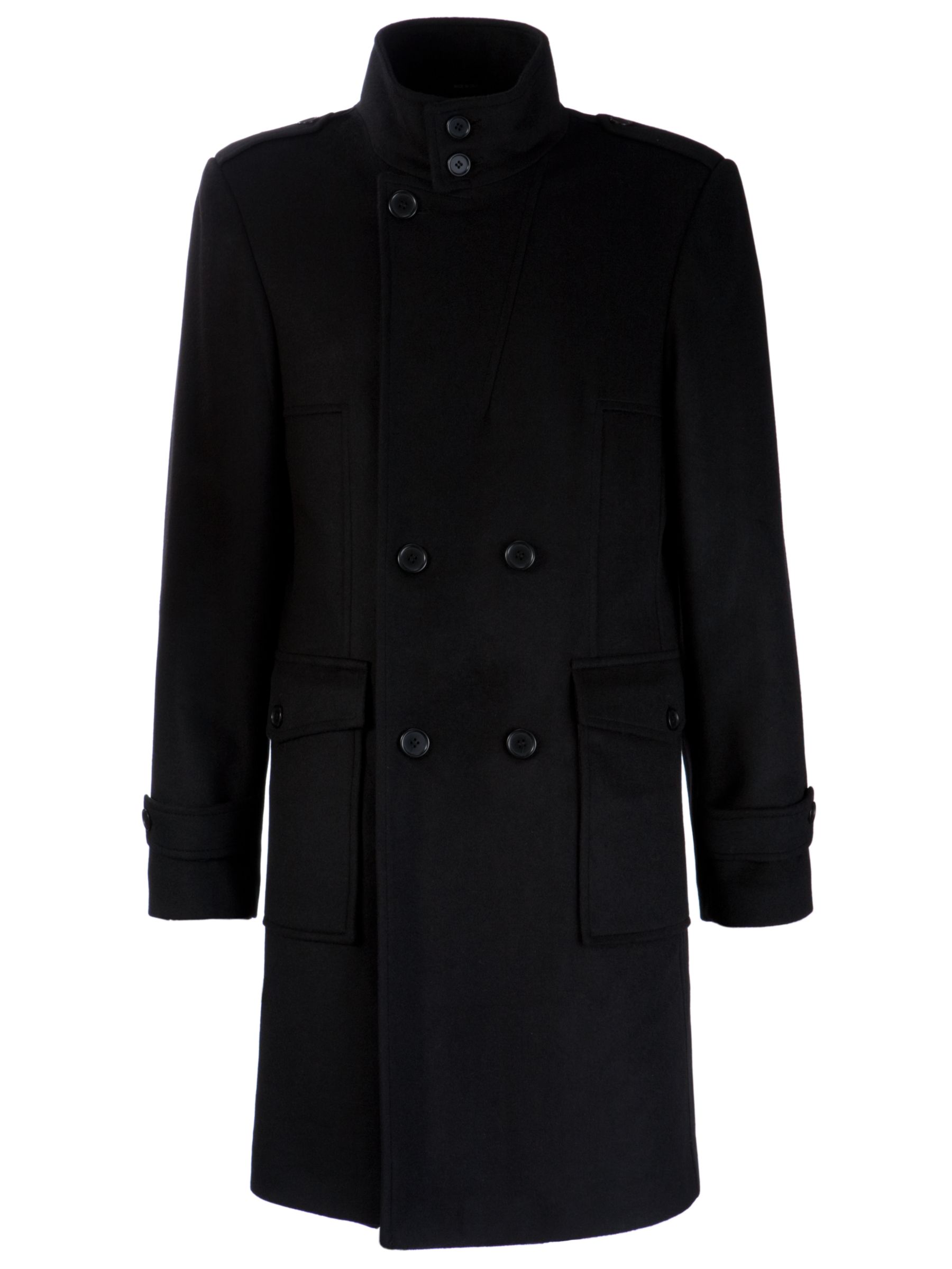 COLLECTION, John Lewis Men Double Breasted Trench Coat, Black at John Lewis