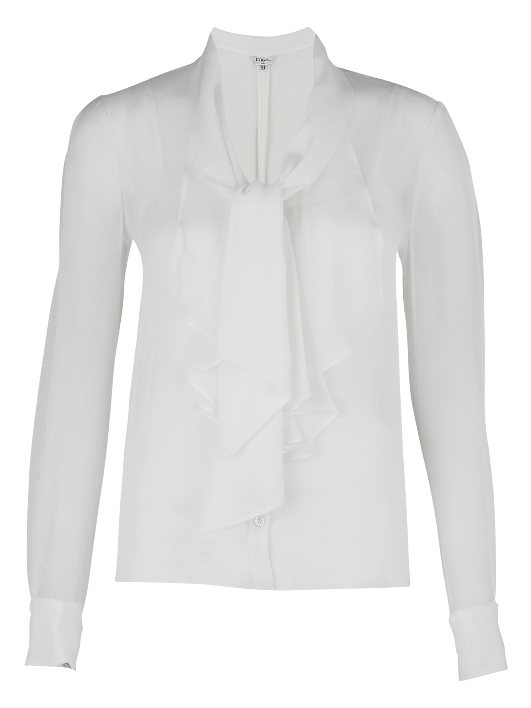 L.K. Bennett Davina Georgette Silk Blouse, White