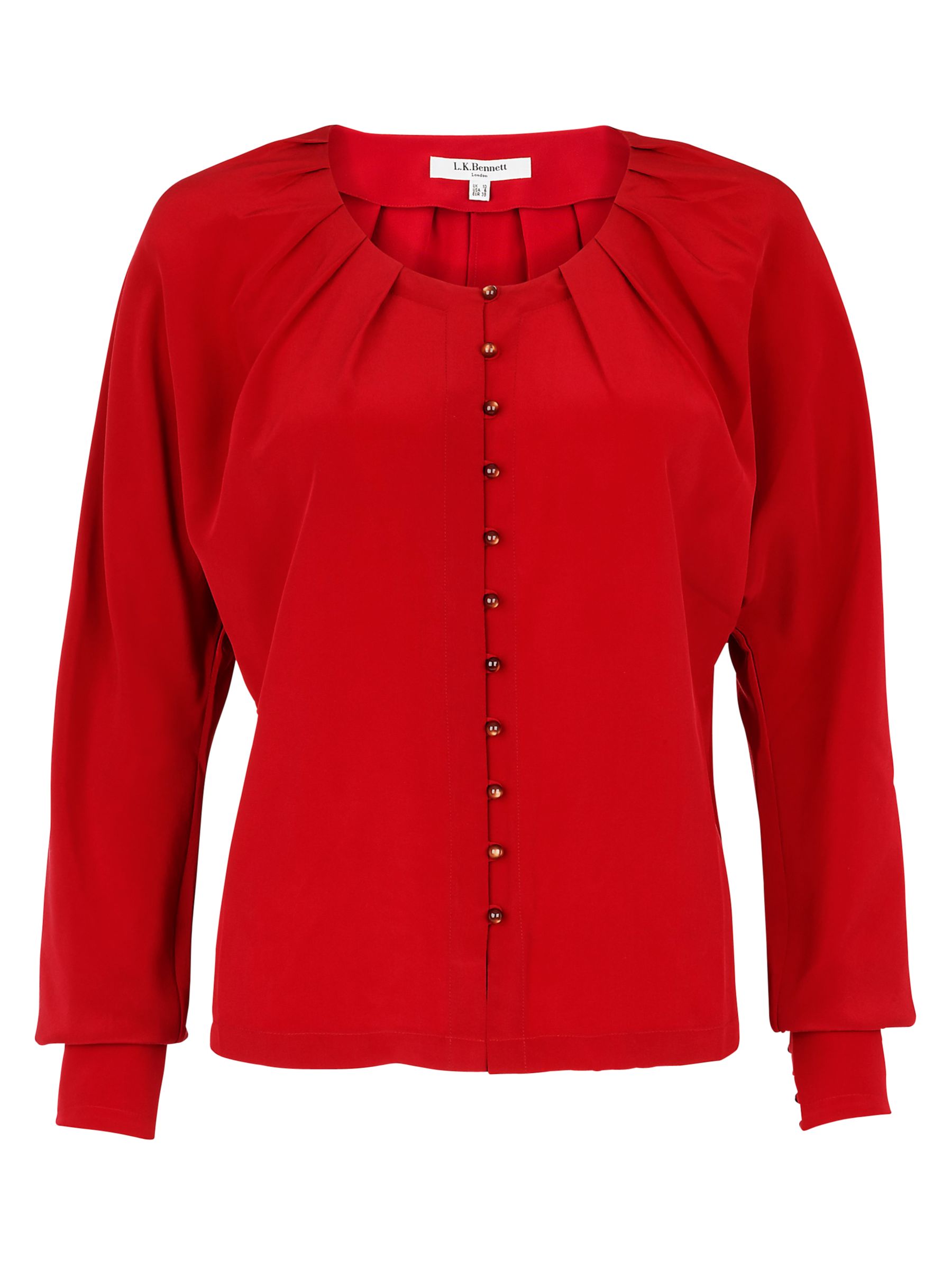 L.K. Bennett Eden Silk Blouse, Crimson