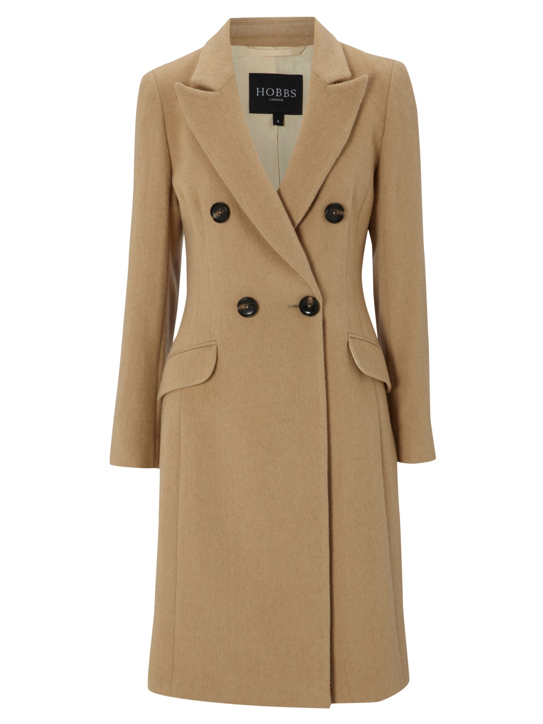 Hobbs Iden Camel Wool Coat, Camel at John Lewis