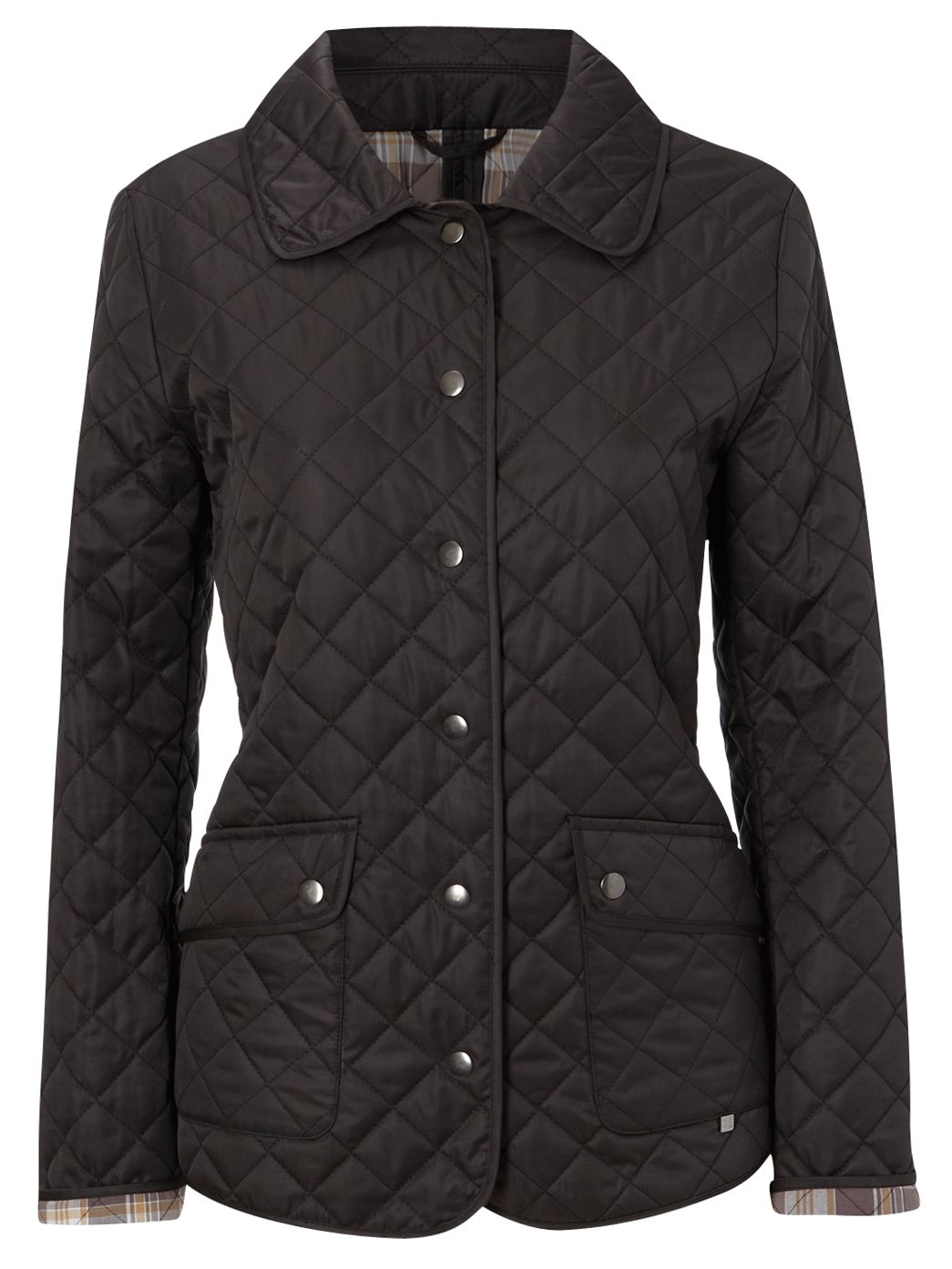 Viyella Diamond Stitch Quilted Jacket, Black at John Lewis