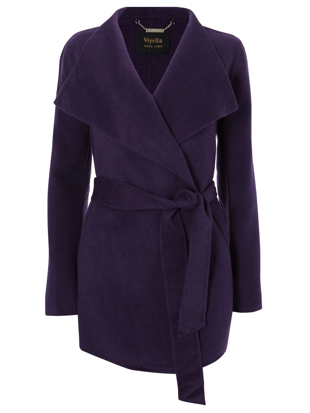 Viyella Double Face Wrap Jacket, Dark Purple at John Lewis