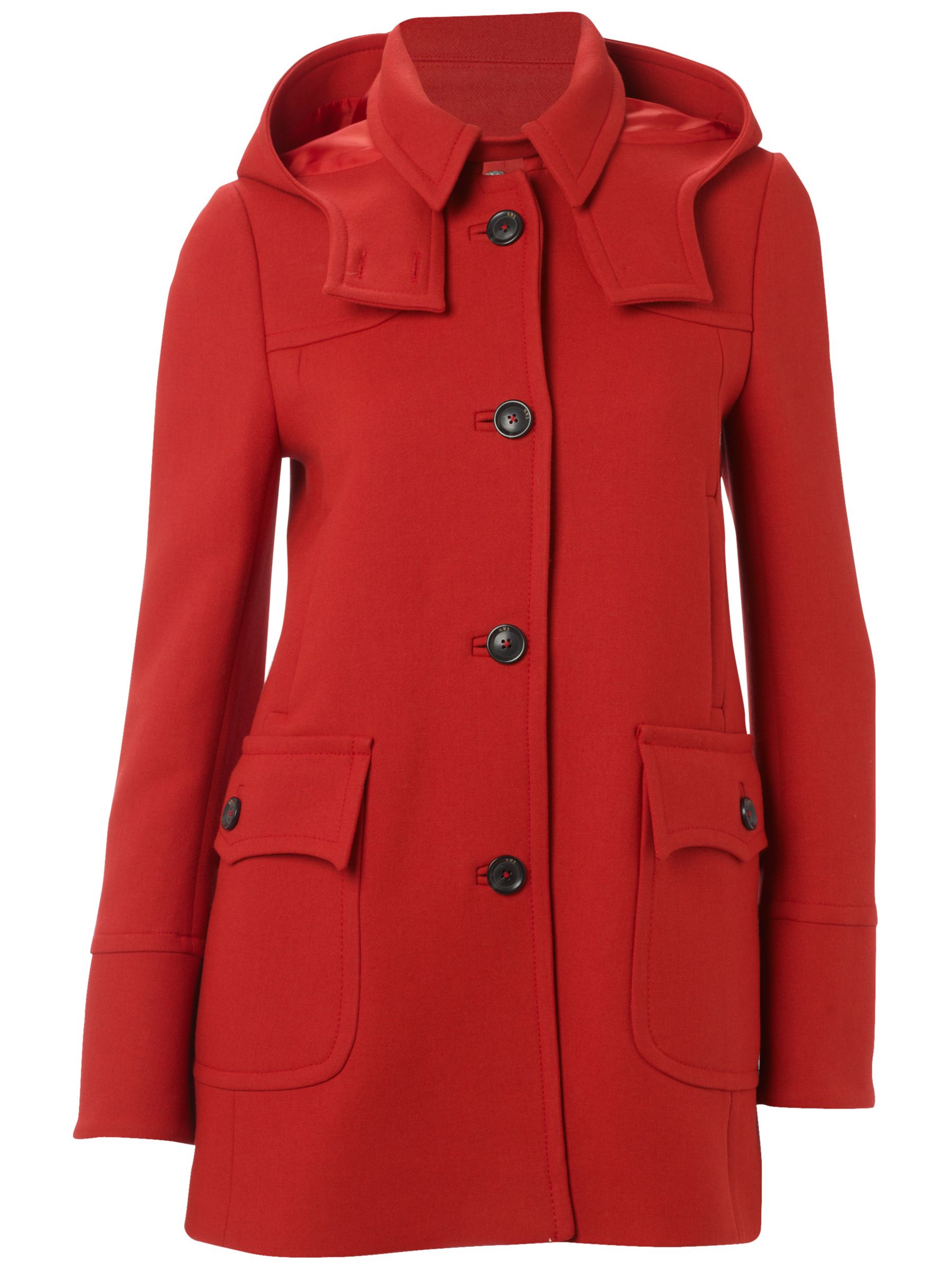 NW3 by Hobbs Swing Back Coat, Cherry red, 10 at John Lewis
