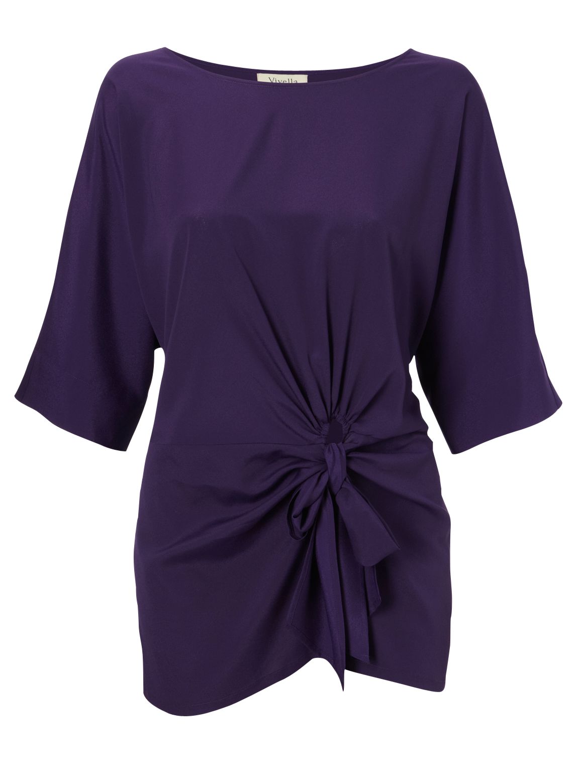 Viyella Tie Front Blouse, Purple
