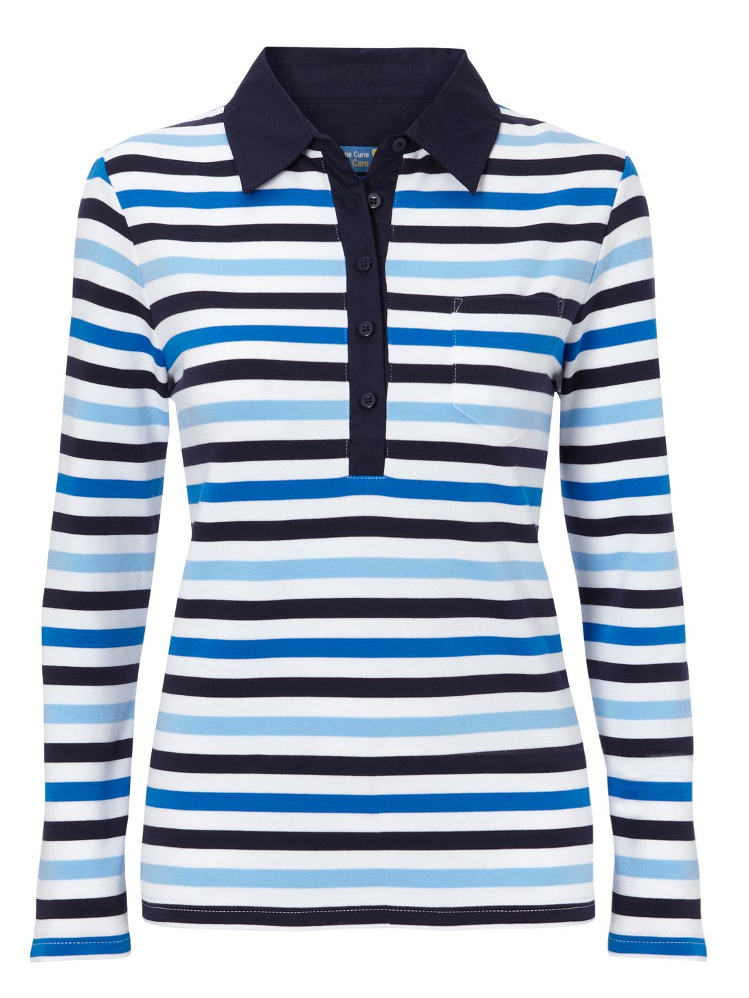 Viyella Long Sleeve Stripe Rugby Shirt, Blue
