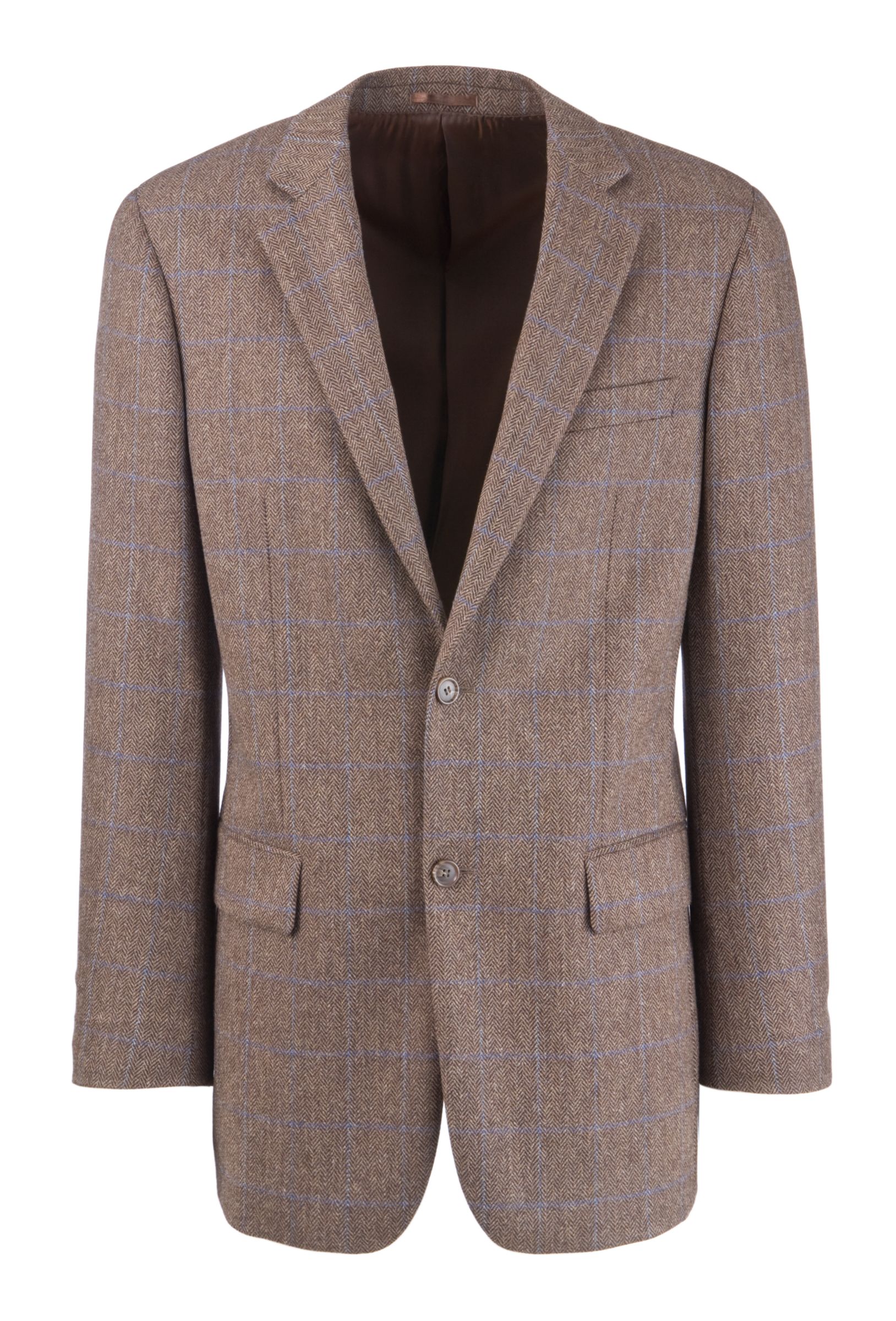 John Lewis Italian Check Jacket, Brown/Blue at John Lewis