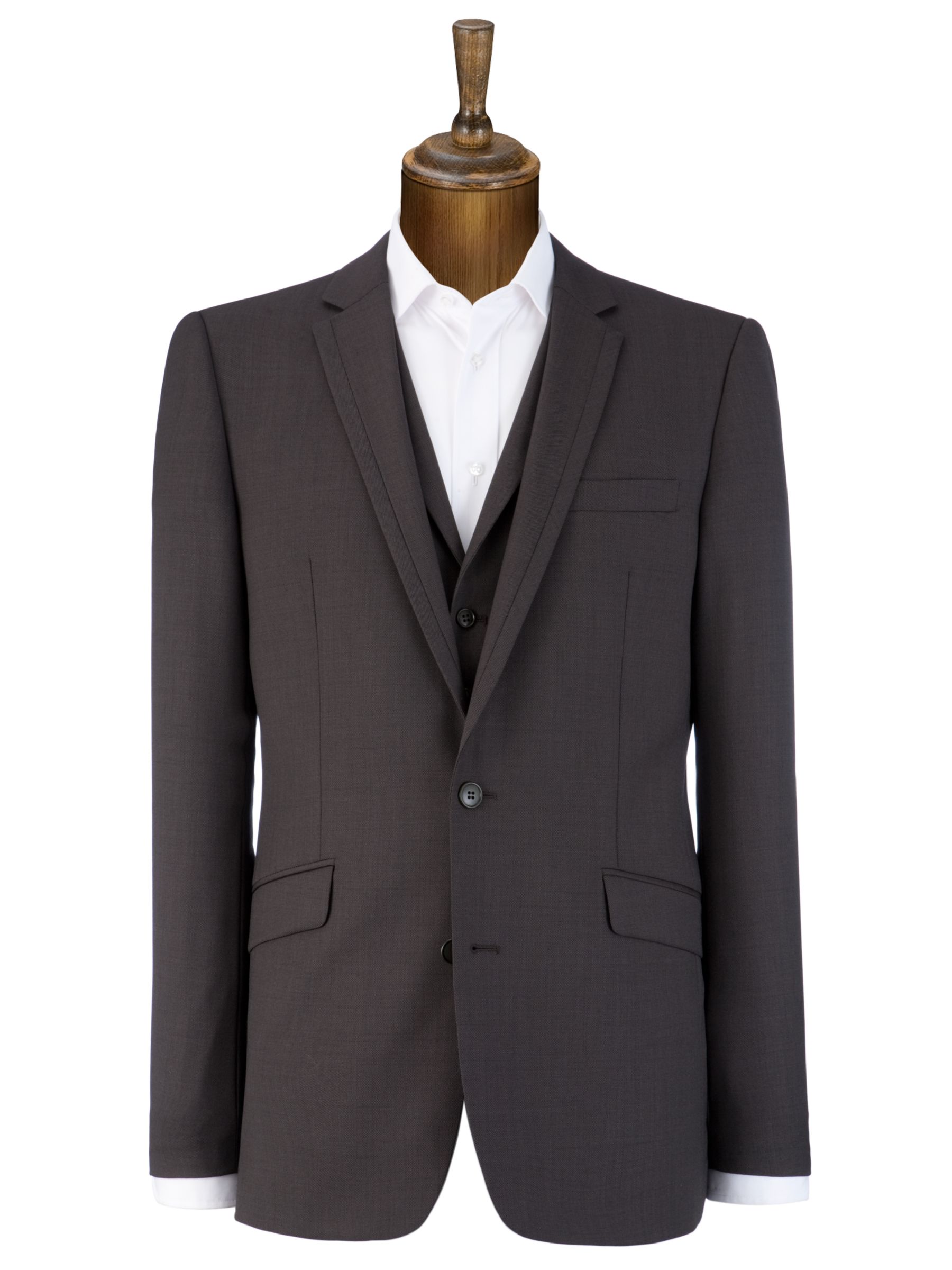 COLLECTION, John Lewis Birdseye With Silk Suit Jacket, Grey at John Lewis
