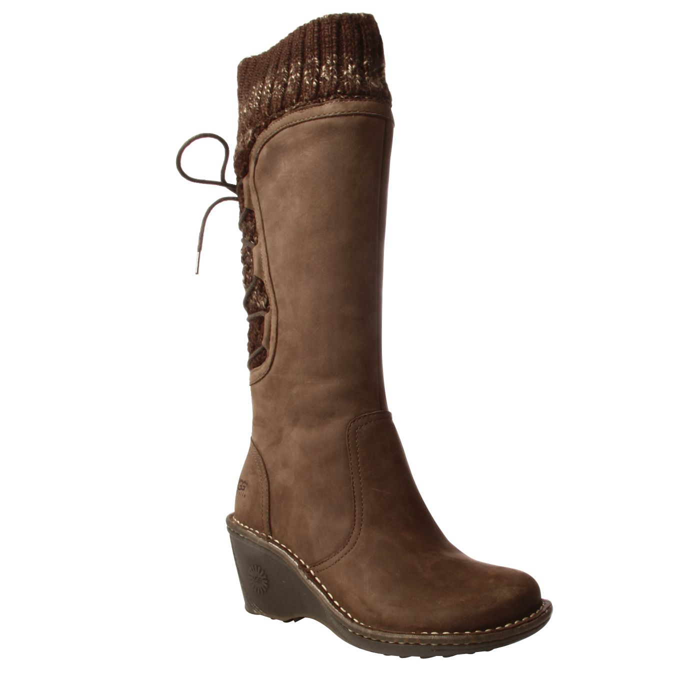 UGG Skylair Knitted Cuff Boots, Dark Brown at John Lewis