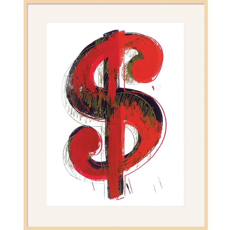 Warhol - Dollar Sign, Light Frame, 82 x 110cm at John Lewis