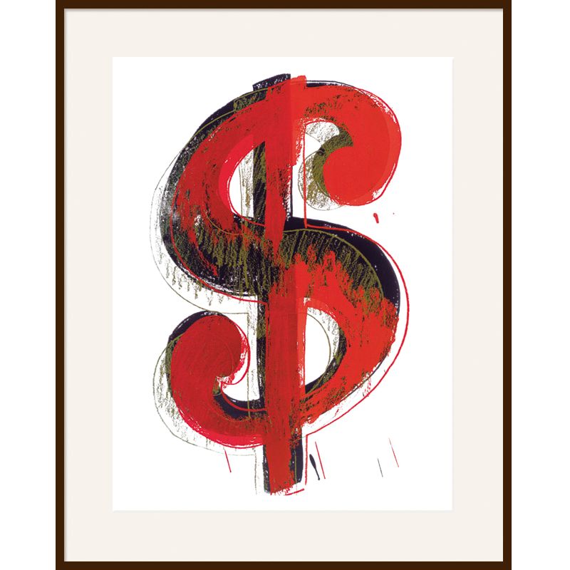 Warhol - Dollar Sign, Dark Frame, 82 x 110cm at John Lewis