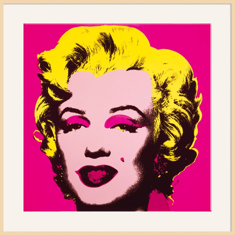 Warhol - Marilyn Pink, Light Frame, 110 x 110cm at John Lewis