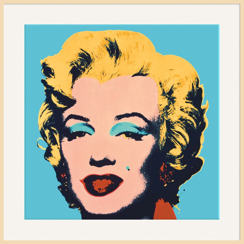 Warhol - Marilyn Blue, Light Frame, 110 x 110cm at John Lewis