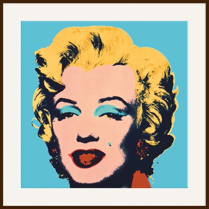 Warhol - Marilyn Blue, Dark Frame, 110 x 110cm at John Lewis