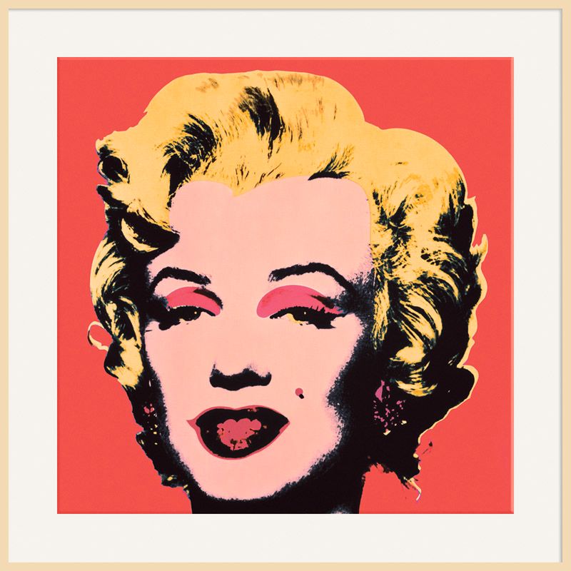 Warhol - Marilyn Red, Light Frame, 110 x 110cm at John Lewis