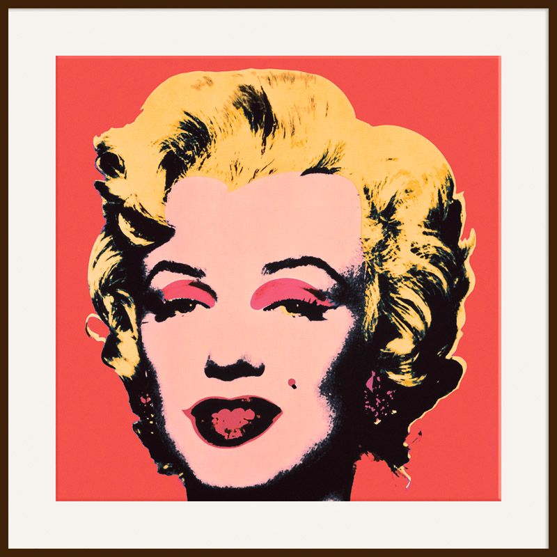 Warhol - Marilyn Red, Dark Frame, 110 x 110cm at John Lewis