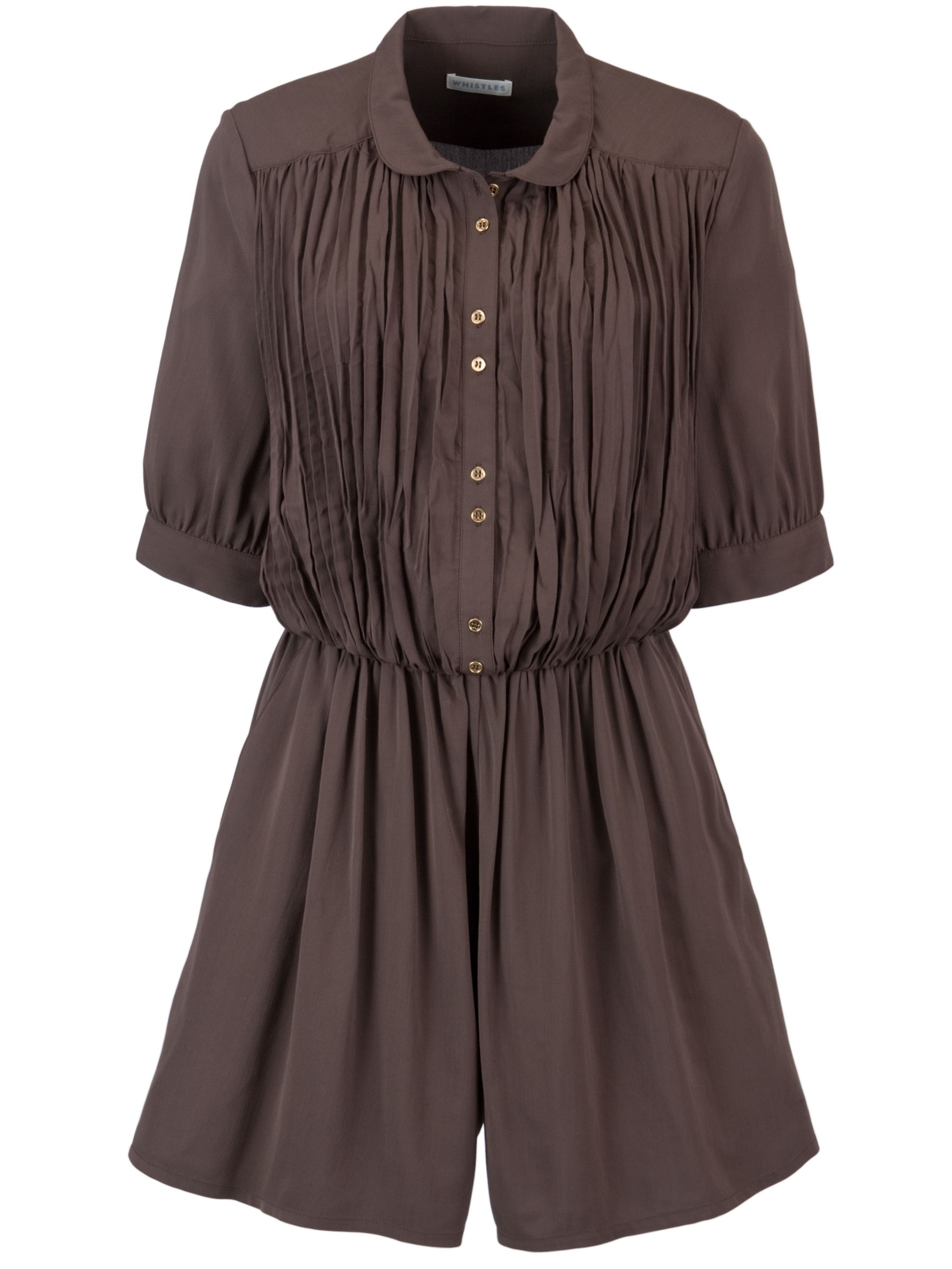 Whistles Alexa Playsuit, Taupe at John Lewis