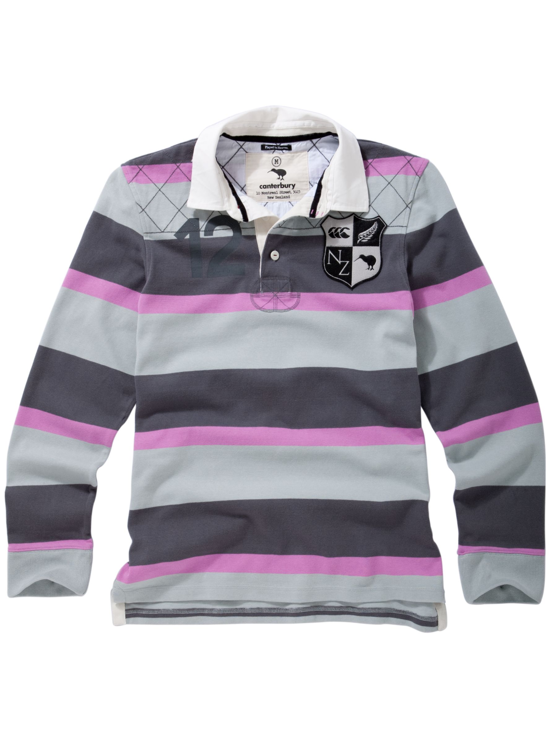 Williams Stripe Rugby Shirt, Gunmetal
