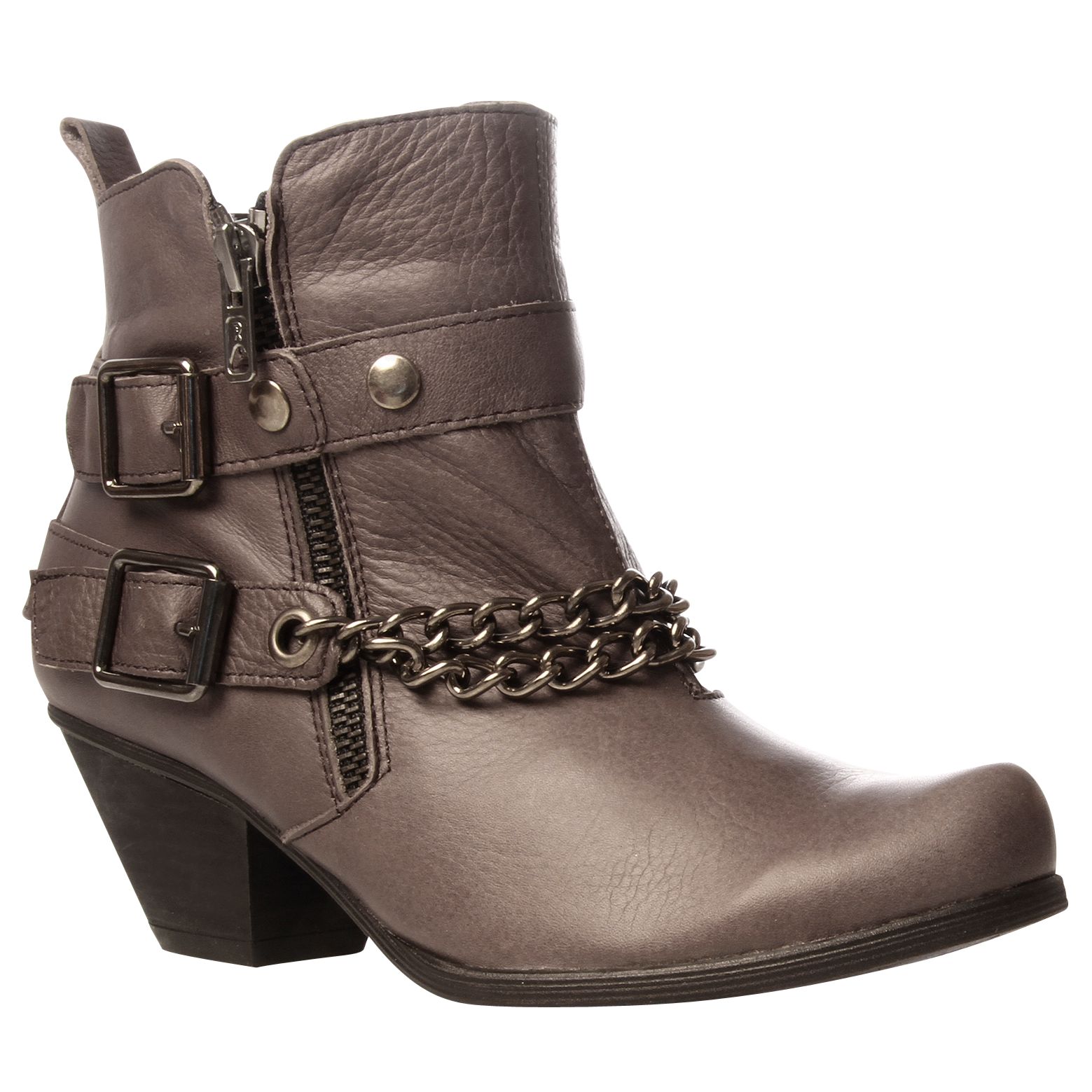 Carvela Swanky Leather Ankle Boots, Grey at John Lewis