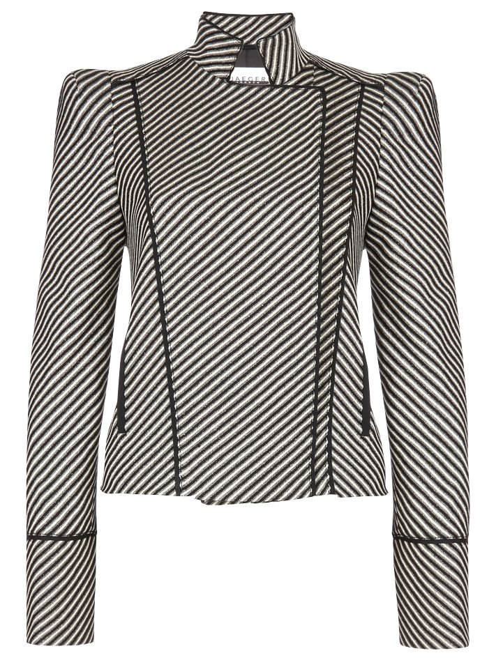 Jaeger Buckle Trim Long Sleeve Jacket, Black at John Lewis