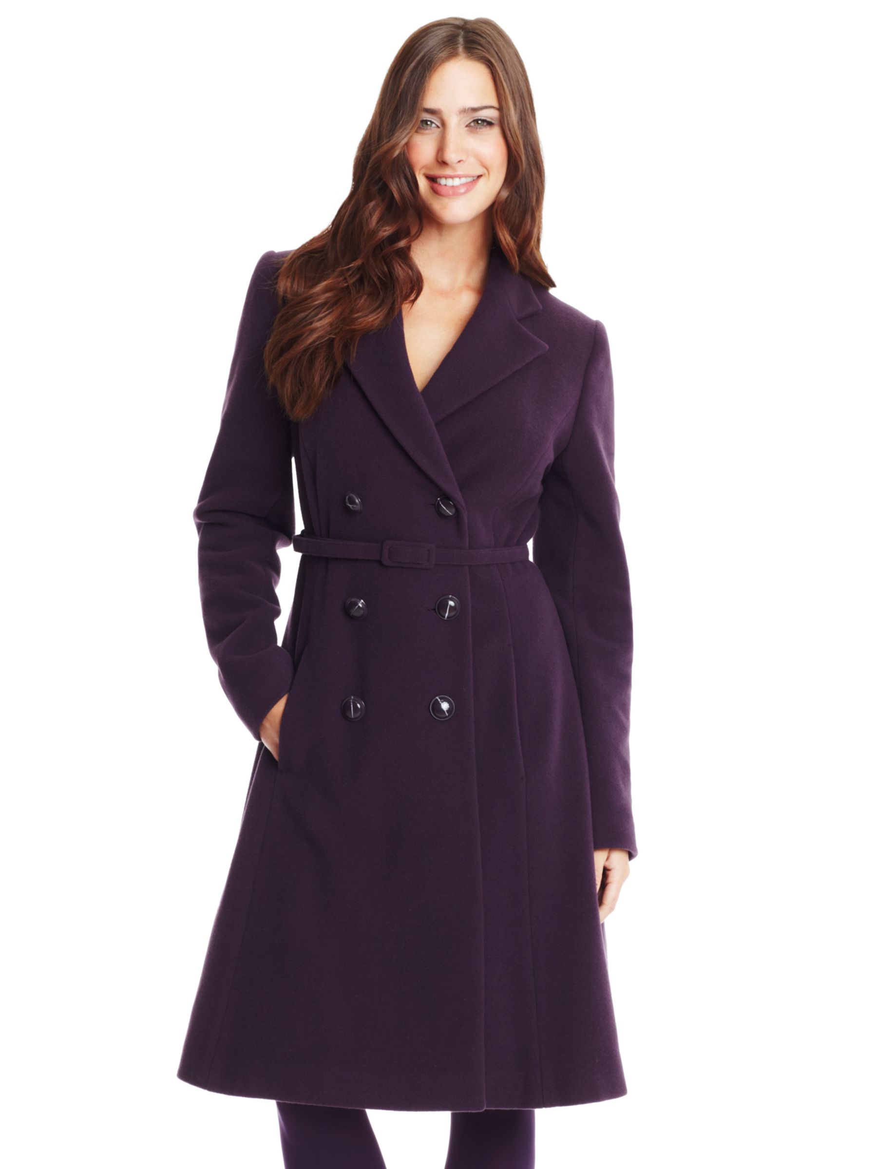 Damsel in a Dress Audrey Coat, Damson at John Lewis