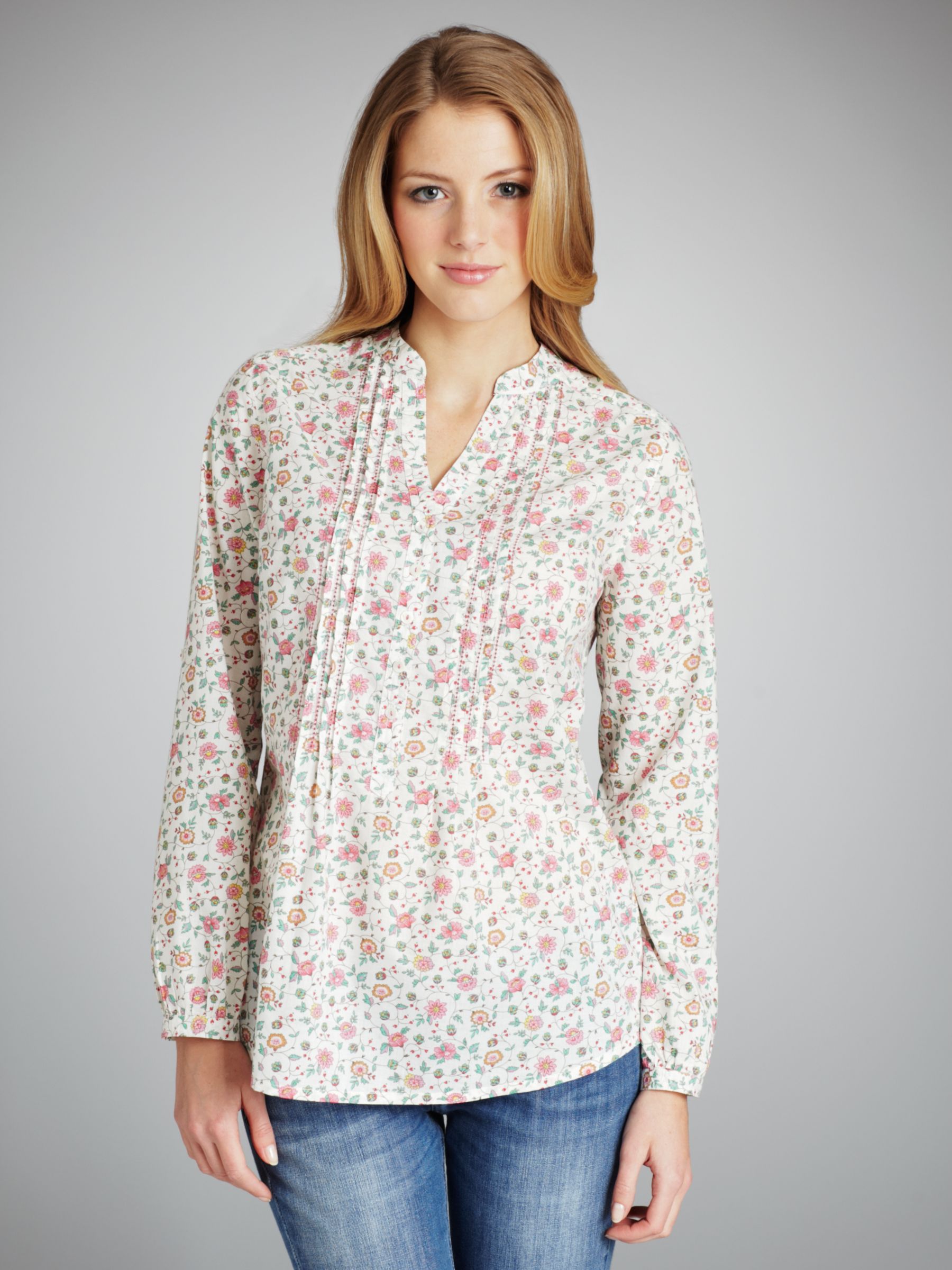 John Lewis Women Floral Blouse, Dahlia