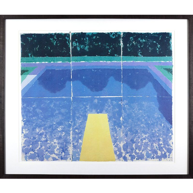 Hockney - Day Pool with 3 Blues, 76 x 93cm at John Lewis