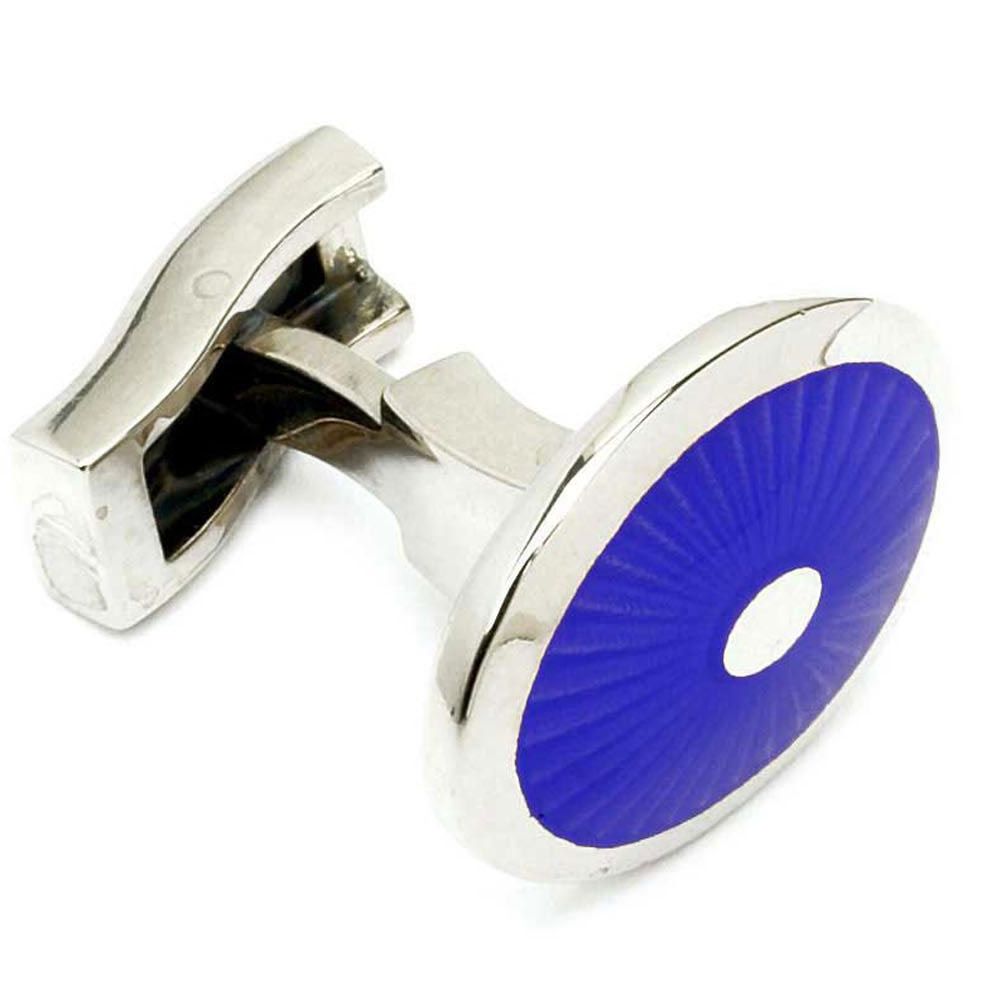 Oval Enamel Cufflinks, Blue