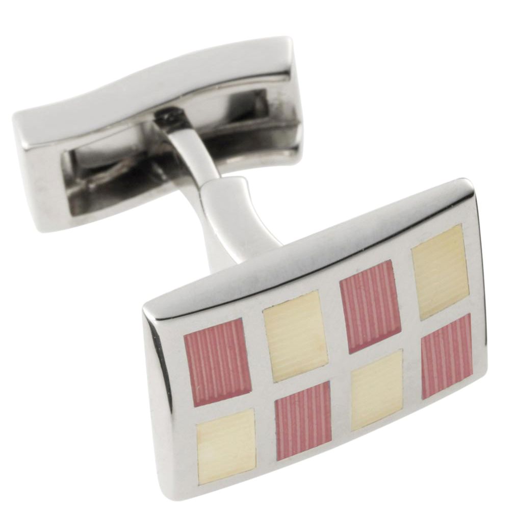 T.M. Lewin Glass Enamel Cufflinks, Pink