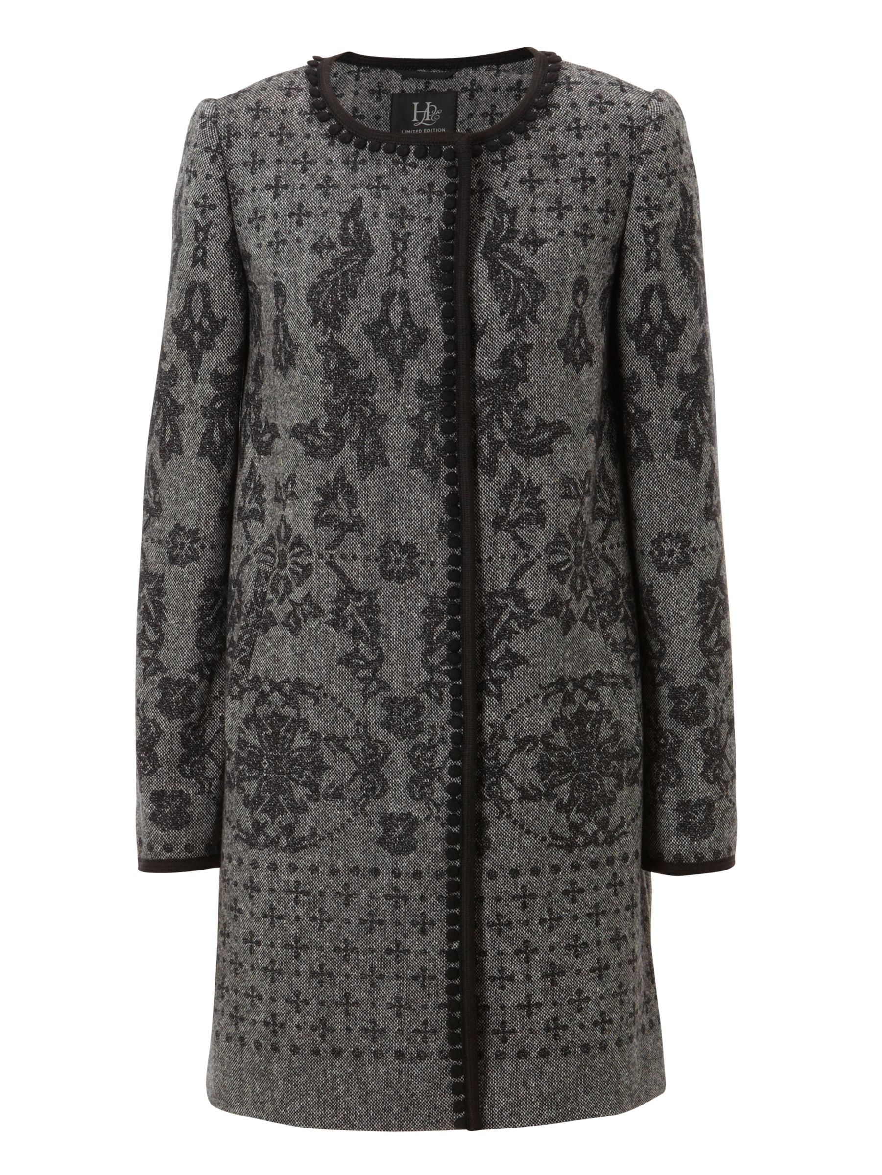 Hobbs Limited Edition Tapestry Coat, Grey/black at John Lewis