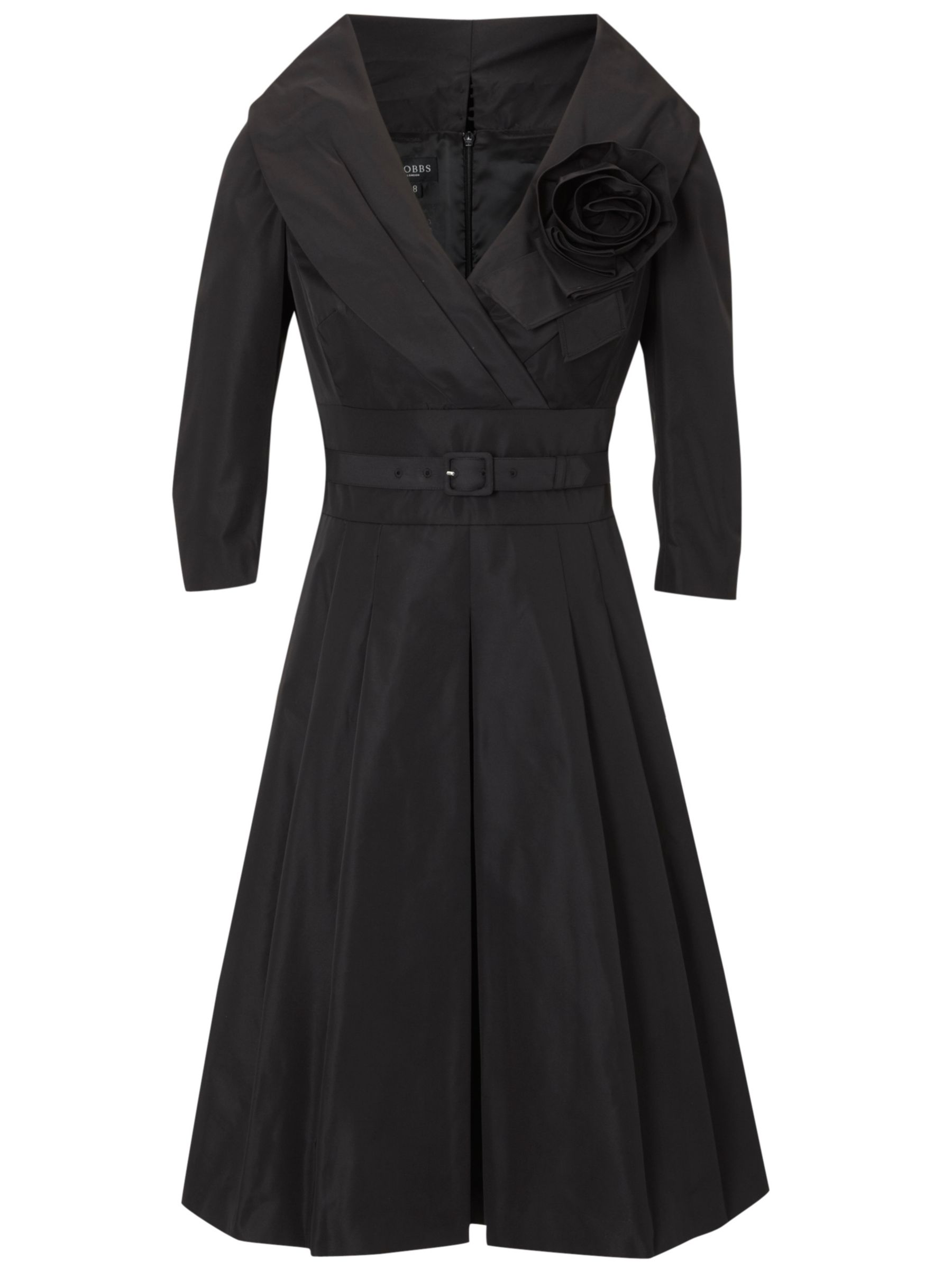 Hobbs Doe Corsage Dress, Black at John Lewis