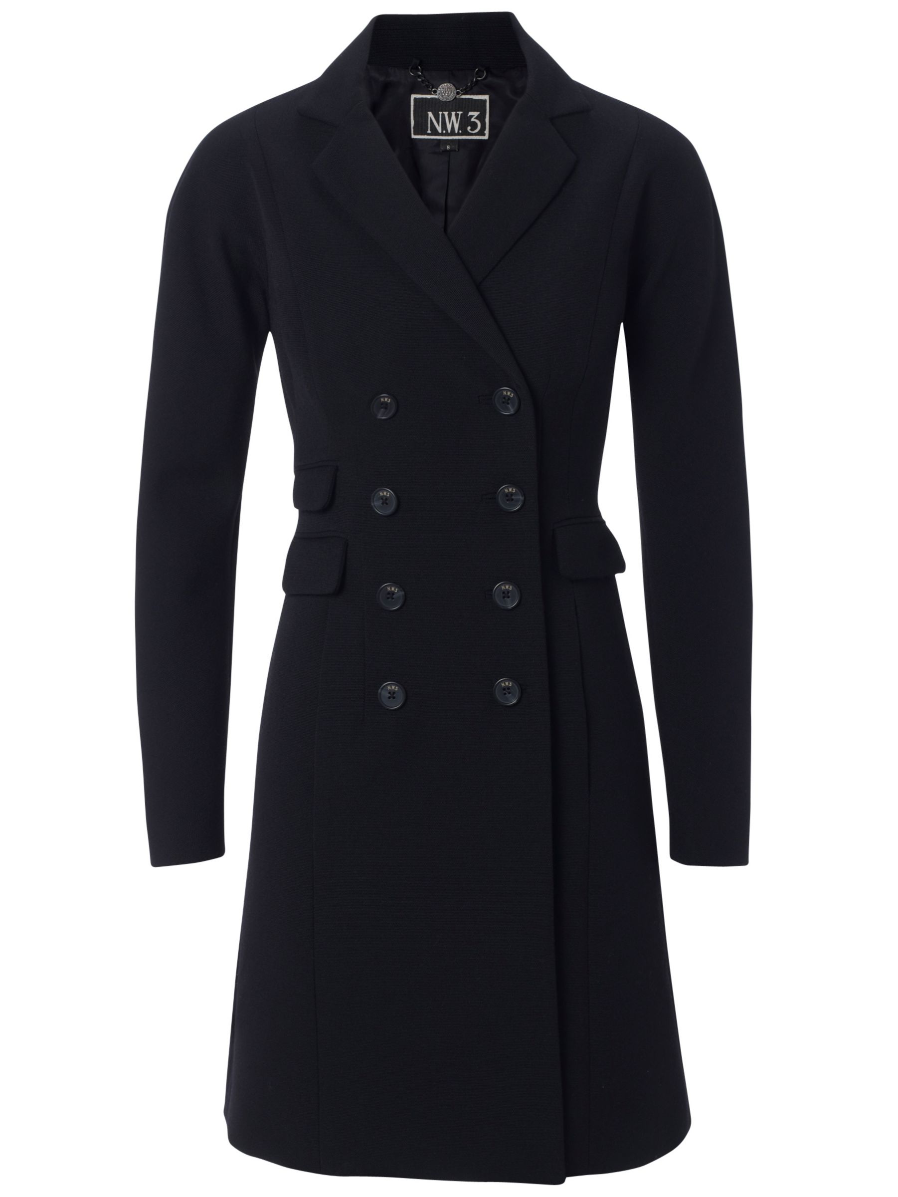 NW3 by Hobbs Riding Coat, Black at John Lewis