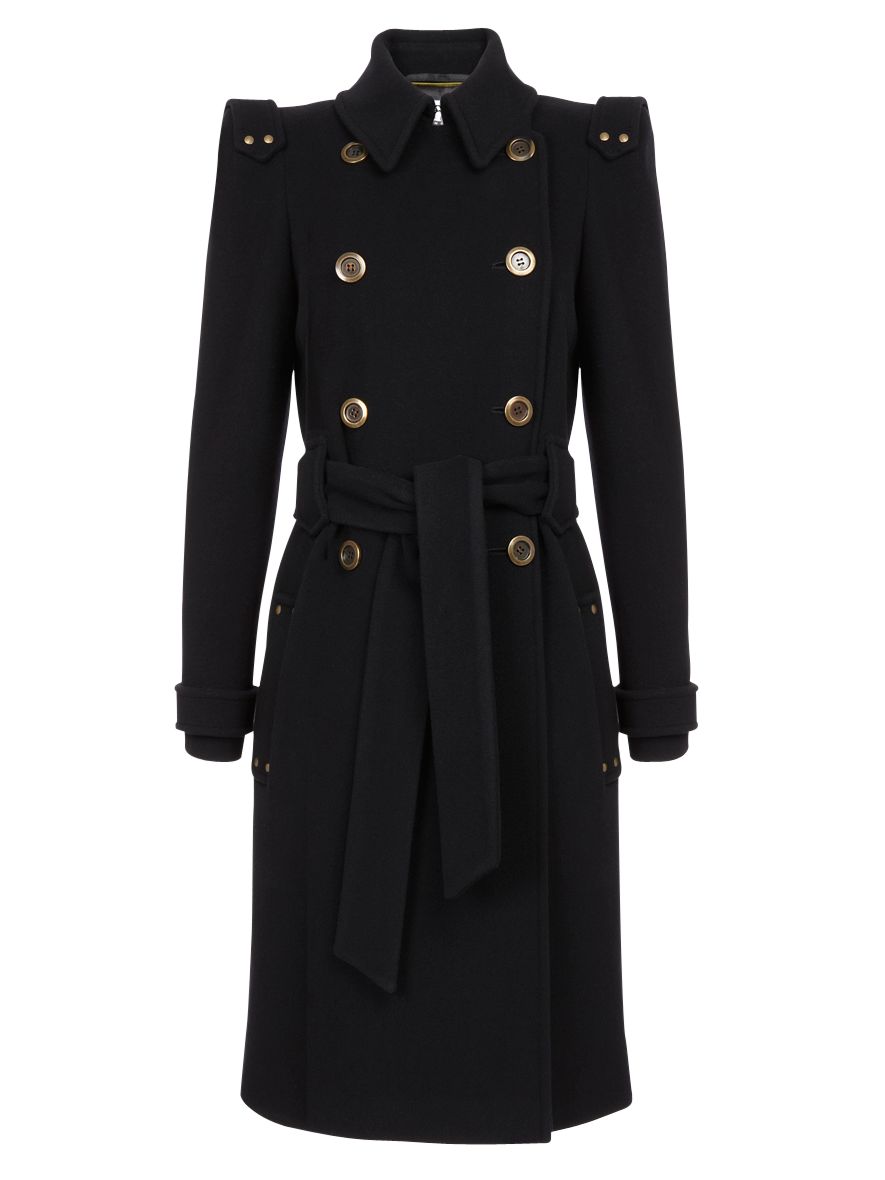 Jaeger Military Coat, Black at John Lewis