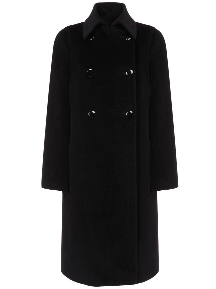 Jaeger Drape Sleeve Coat, Black at John Lewis