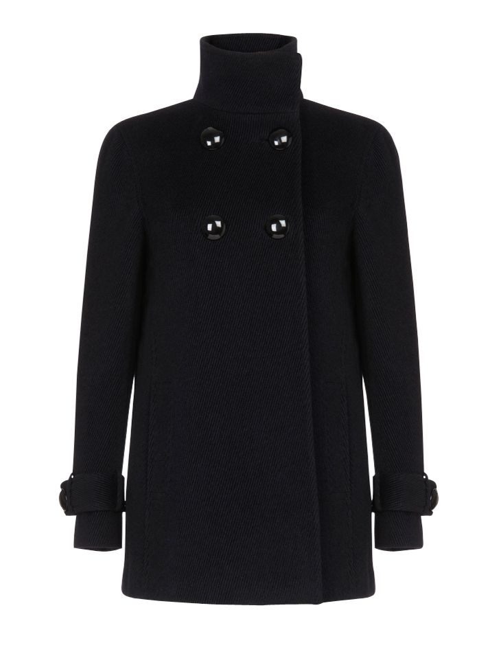 Jaeger Double Breasted Swing Coat, Navy blue at John Lewis