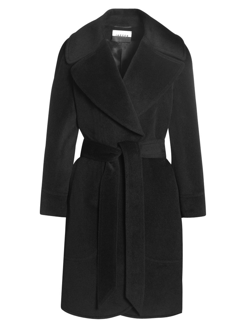 Jaeger Panelled Swing Coat, Black at John Lewis