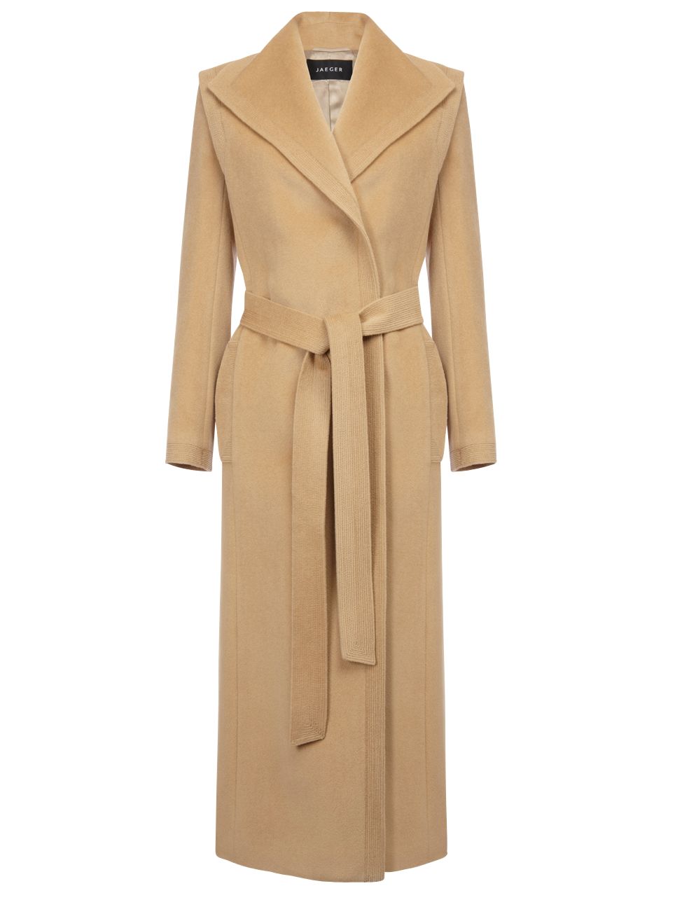 Jaeger Multistitch Long Coat, Camel at JohnLewis