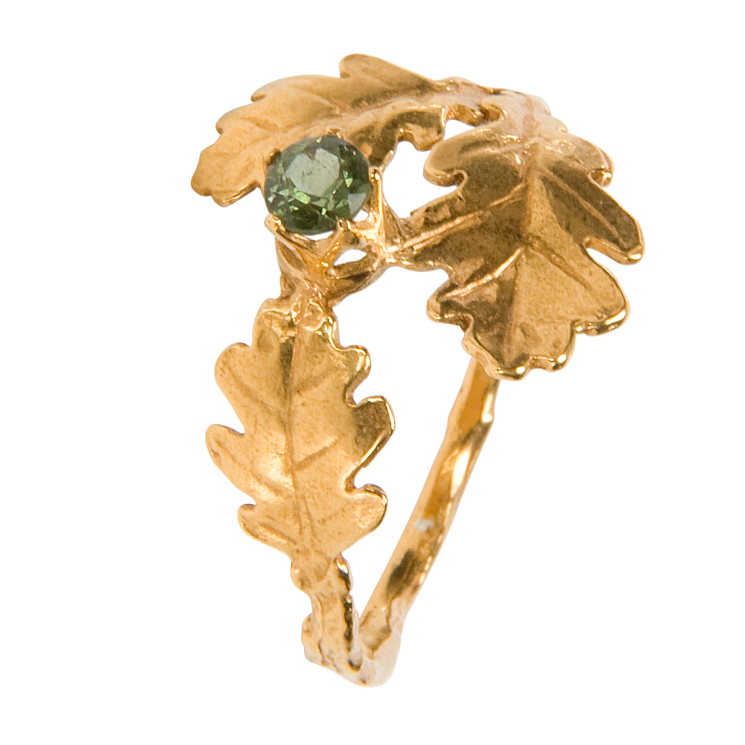 Alex Monroe Oakleaf Tourmaline Gem Ring at John Lewis