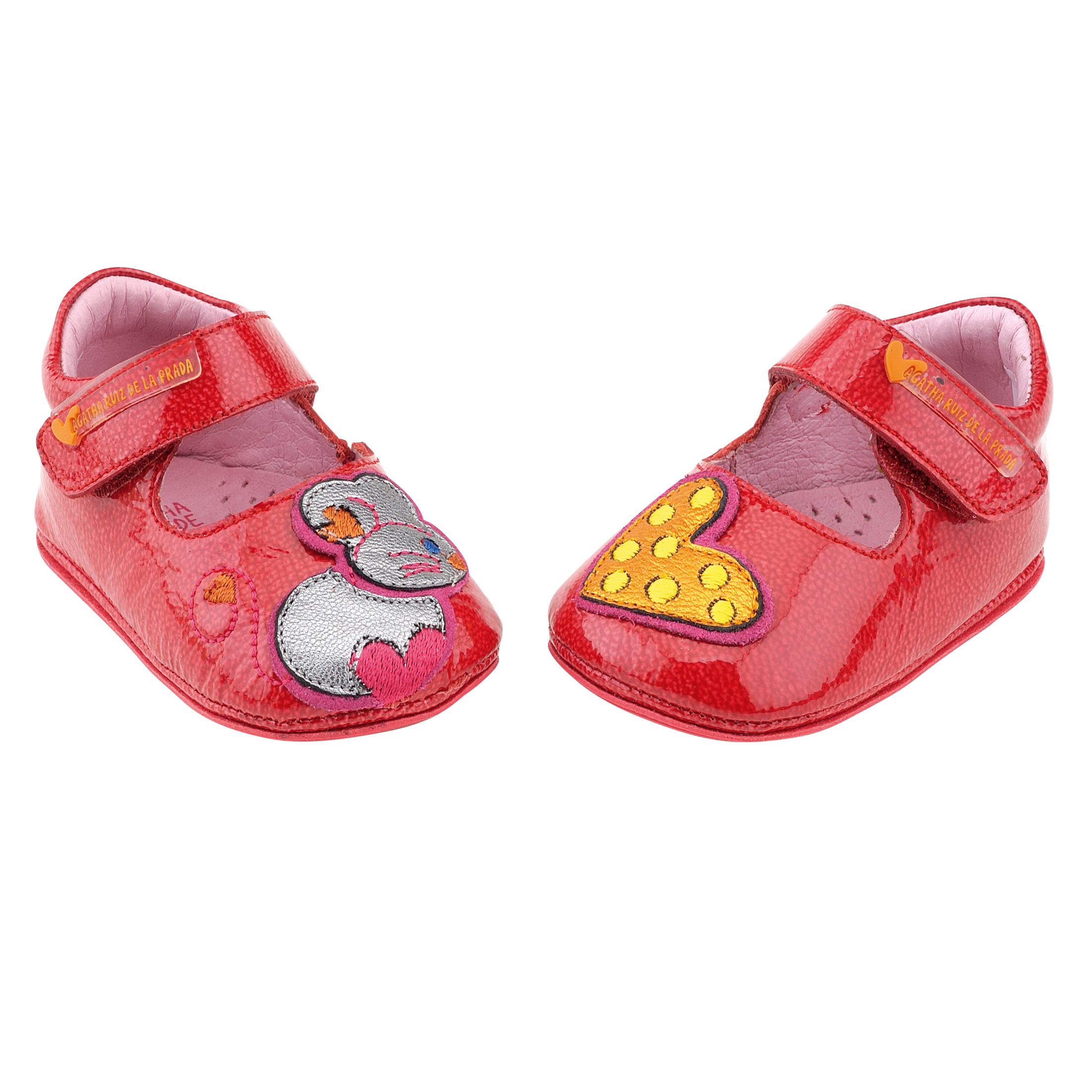Agatha Ruiz de la Prada Bunny Heart Pre Walker Shoes Red