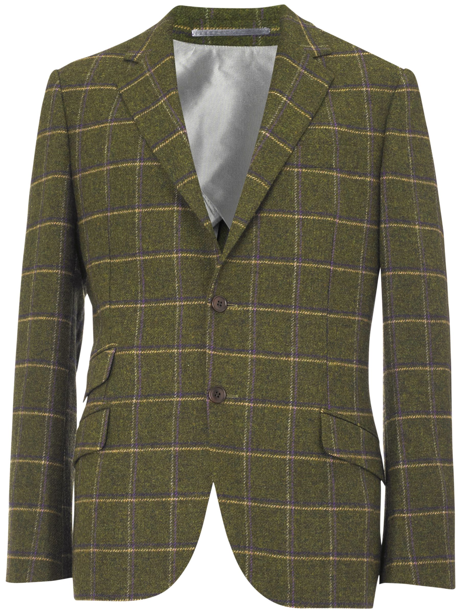 Joe Casely-Hayford for John Lewis Arpaa Tweed Check Blazer, Green at John Lewis