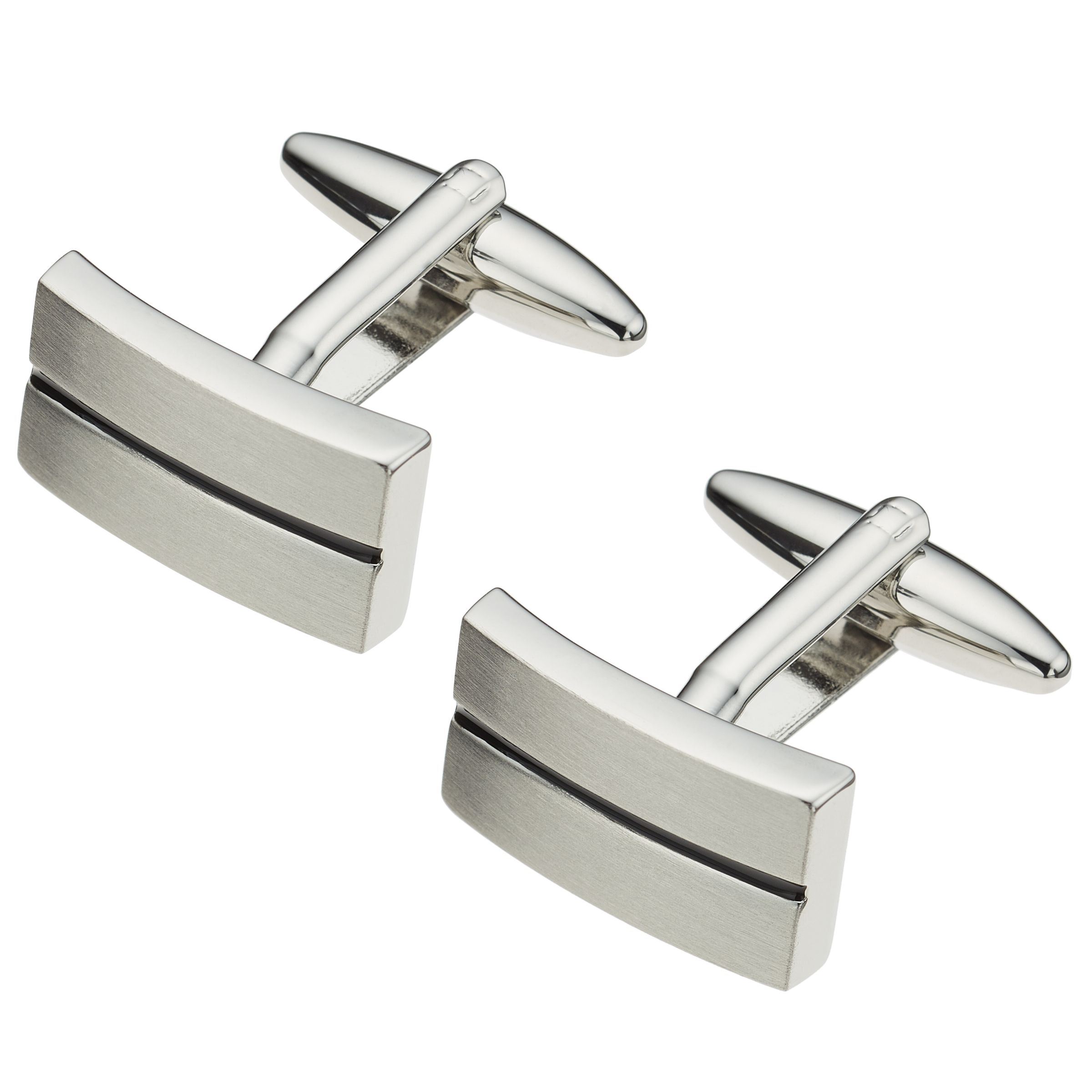 Stripe Oblong Cufflinks, Black