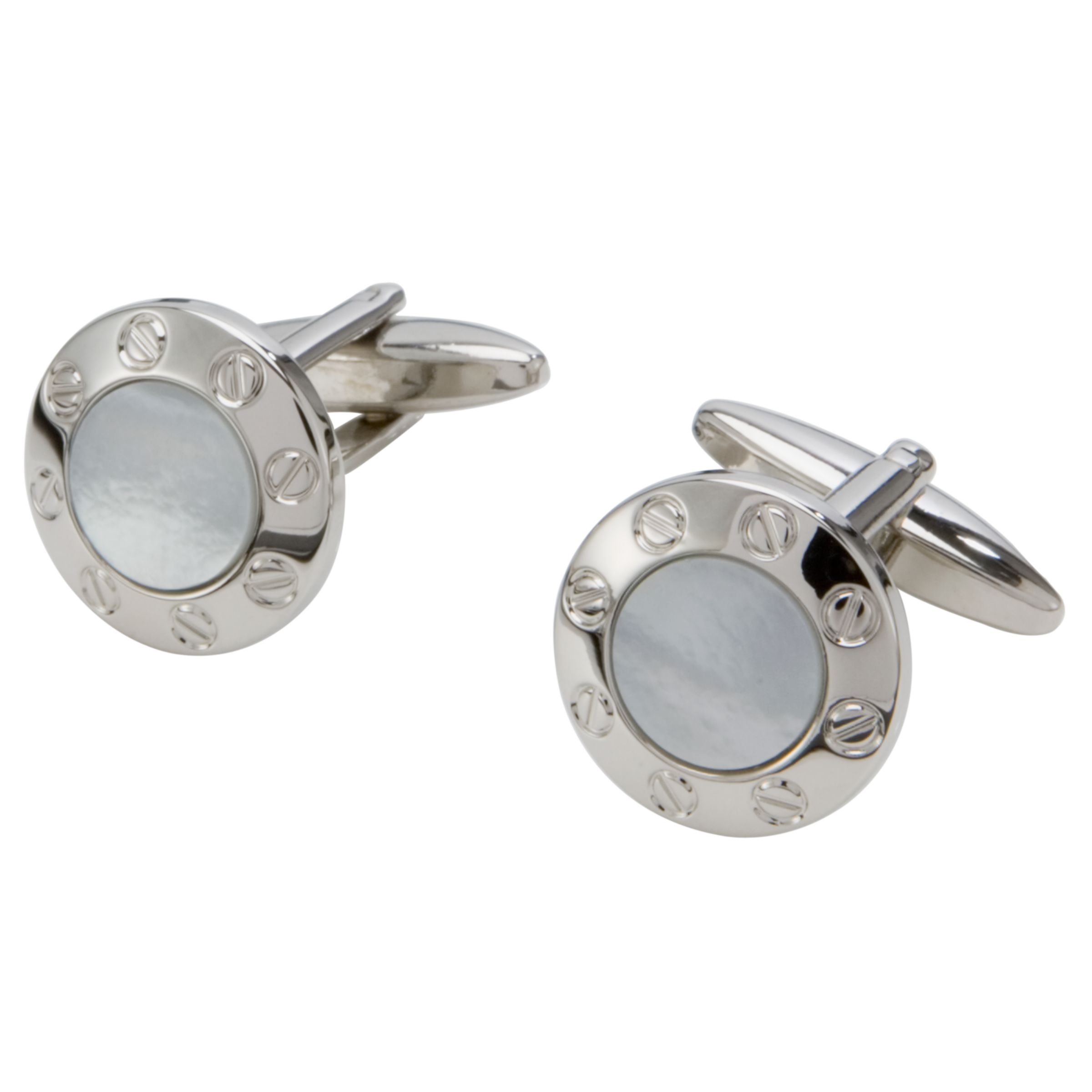 Button Cufflinks, White